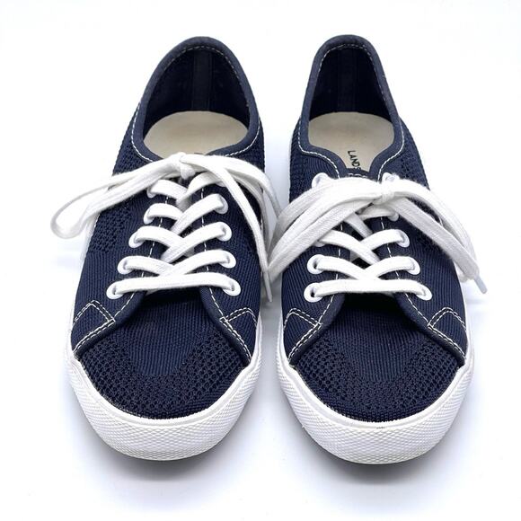 Lands' End Navy Blue Classic Mesh Lace Up Walking Athletic Sneakers - Size 7 - Picture 2 of 11
